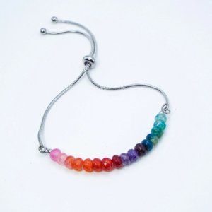 Cynthia Lynn "CHASING RAINBOWS" Stainless Steel Tourmaline Agate Bracelet